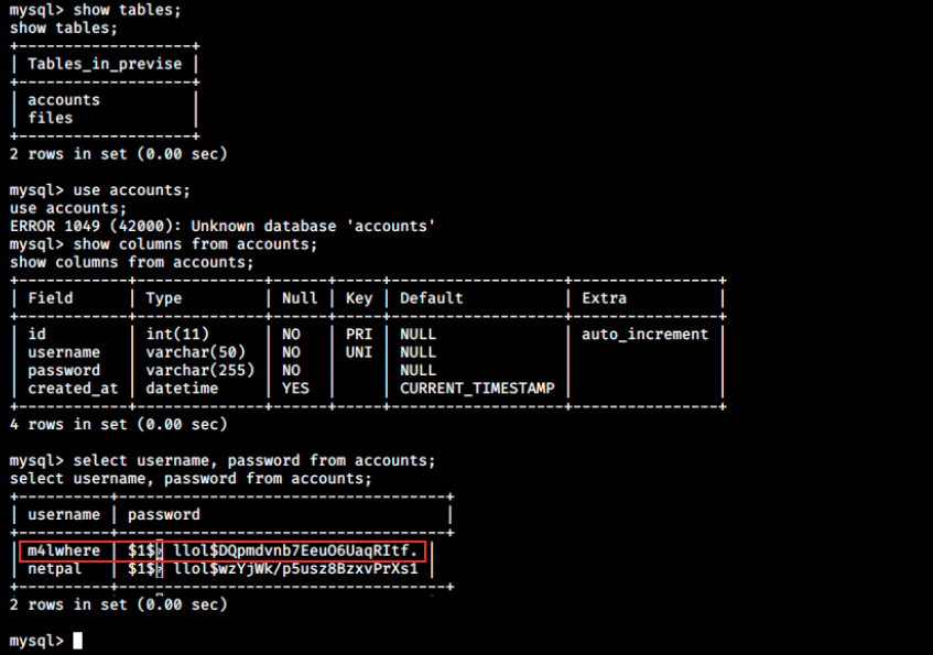 mysql pw