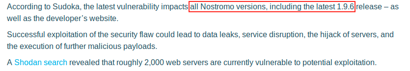 web info nostromo